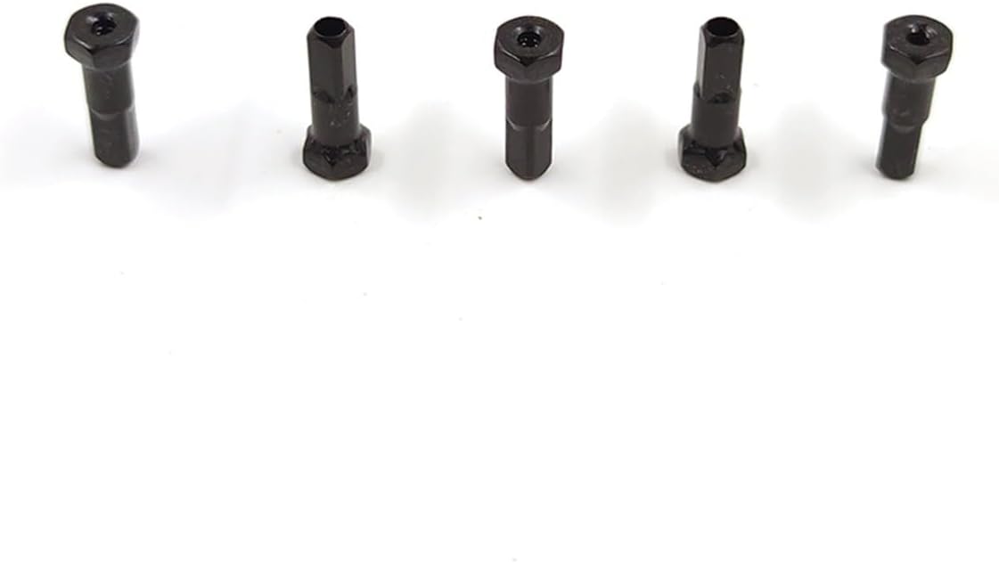 Hexagon Bicycle Nipples 14G Gauge Aluminum Alloy 14mm Black High Strength for MTB Road Bike Spokes (Color : Black, Size : 100PCS_14MM)