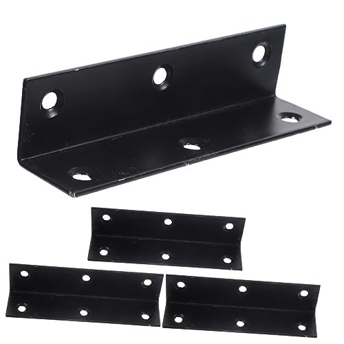NAMOARLY 4pcs Iron Black Wood Bracket Metal Shelf Brackets Corner Brace Decorative Corner Brackets