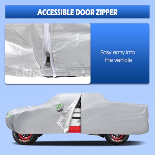Image of Car Cover Fit for Honda Ridgeline 2006-2026, Migaven Waterproof Full Exterior Cover Sun Rain Protection with Door Zipper and Cotton Lining