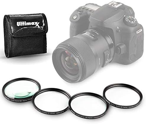 58MM Ultimaxx Professional Four Piece HD Macro Close-up Filter Kit (1, 2, 4, 10 Diopter Filters) for Canon EOS 90D, 80D, 77D, 70D, Rebel T7, T7i, T6i, T6, T6s, T5i, T5, T4i, T3i, T100, SL3, SL2, SL1