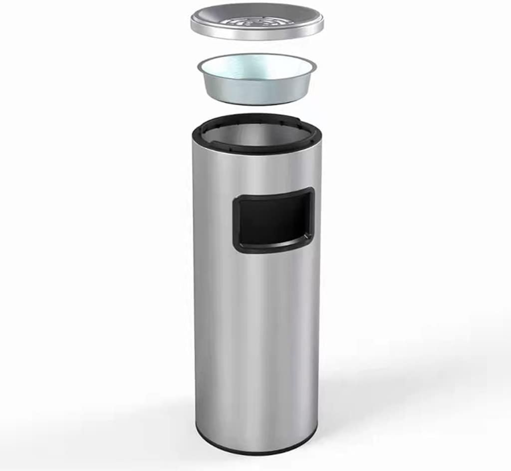 Stand Up Ashtray Simple Stainless Steel Cigarette Butt Column Ash Column Cigarette Butt Collector Cigarette Butt Trash Can Outdoor Ash Bucket Cigar Ashtrays For Outdoors (Color : A)