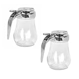 6 Oz. (Ounce) Glass Bulb Jar Syrup Dispenser, Sugar Dispenser, Retracting Spout, Dispensing...