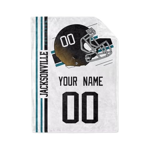 Image of Jacksonville Throw Blanket Custom Name and Number Personalized Gifts for Men and Women