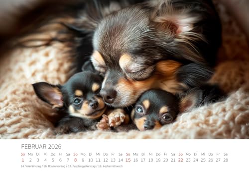 Edition Seidel Premium Kalender Wau Ein Jahr Mit Chihuahua 2026 Format DIN A3 Wandkalender Tiere Welpe Rüde Hündin Haustier Mode Lifestyle Zuhause Melanie Viola