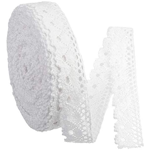 IDONGCAI White Lace Trims Sewing Lace Lace Ribbon for Sewing Delicate Bridal Lace Trim Scallop Edge for Scrapbooking 0.95'' Wide 20Yards Cover