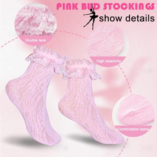 Image of Women Ruffle Cute Socks for mid-calf, Lace Ruffle Frilly Comfortable Cotton Socks Ankle Socks