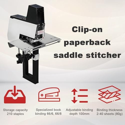Heavy Duty Saddl-e Stitch Stapler,Electric Saddl-e Stapler,1-9 Strength Adjustment Levels,Saddl-e Stitching/Flat Stitching,Suitable for Photo Studios, Offices, and Homes.