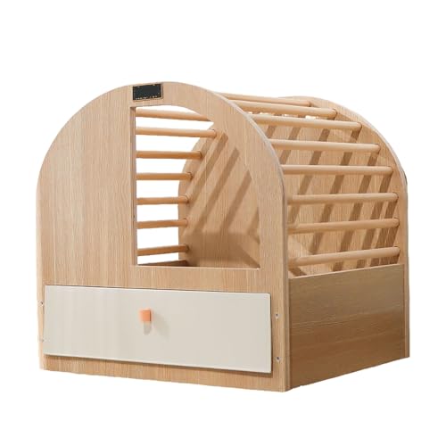 MLVFHN 猫 トイレ 猫用トイレ 猫のトイレ ネコトイレ 無垢材 広めの入り口 透かし彫りデザイン 引き出し 猫砂盆 キャットトイレ ねこトイレ 猫砂回収機能 猫トイレトイレ キャット システムトイレ 高めの仕切り板 猫の大きいトイレ 大型猫トイレ 大