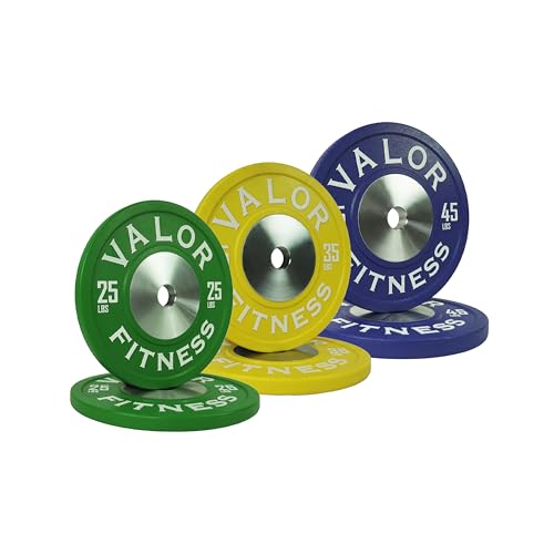 Valor Fitness Competition Urethane Bumper Plates Set - Durable 210lb Olympic Weightlifting Plates