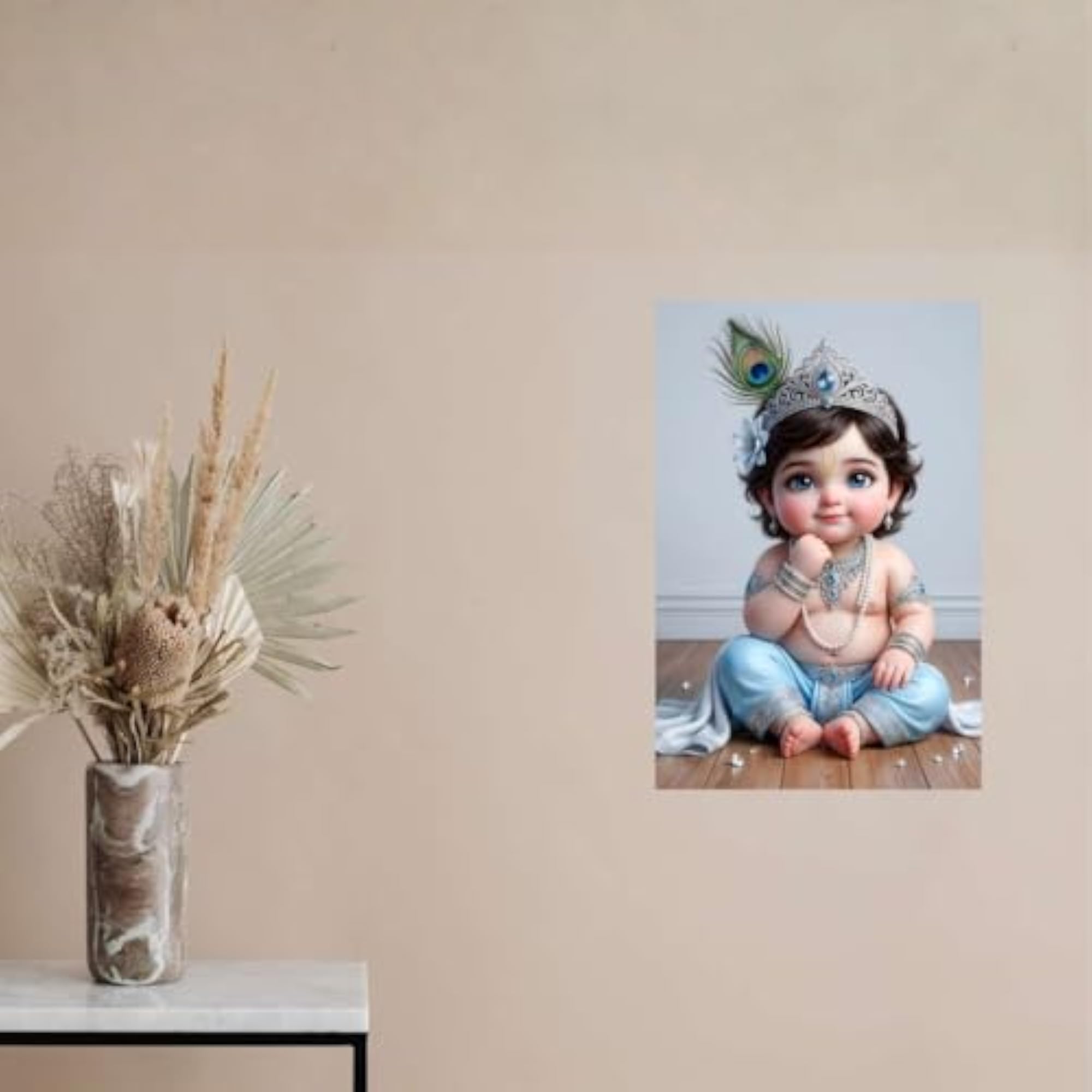 Blue Eyed Baby Krishna Poster