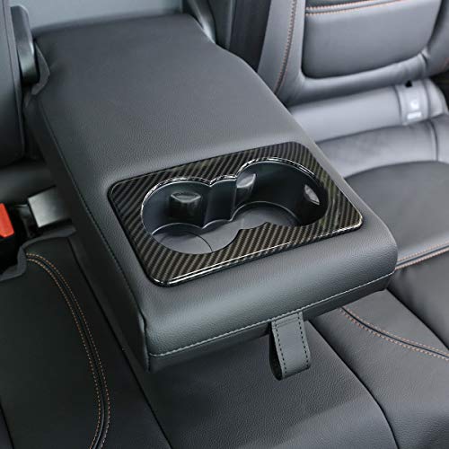 Portavasos trasero para Jaguar F-Pace 2016-2018 ABS fibra carbono miniatura 1