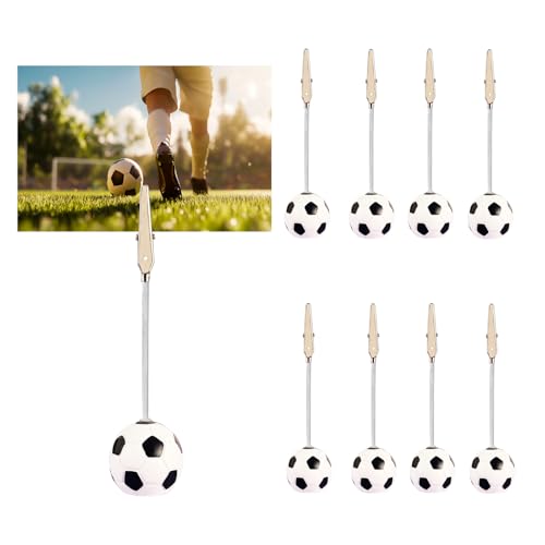 Gainspra Soccer Theme Place Card Holder: 8pcs Football Table Number Sign Stand for Soccer Themed Party - Sports Themed Name Cards Display Clips Birthday Wedding