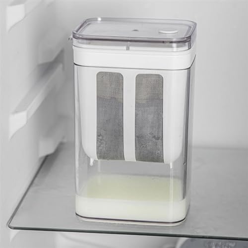 QENWKXZ Filtro de iogurte grego de malha fina de 1100 ml com tampa transparente Separador de soro de