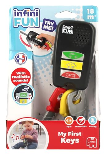Infini Fun - My First Keys - Car Key for Babies and Toddlers - with Light and Sound - Large Keyring - Imitation Game - from 18 Months