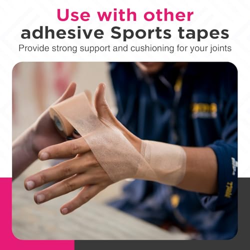 Image of OK TAPE Pre Wrap Tape (6-Rolls, 12 Yds) - Athletic Foam Underwrap for Sports, Protect for Ankles Wrists Hands and Knees, 2.75 Inches - Beige