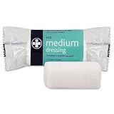 Reliance Medical Medium Sterile HSE Dressing, 12 cm x 12 cm, Individually Wrapped, Perfect for Refilling First Aid Kits and Ensuring Optimal Wound Care - Pack of 10