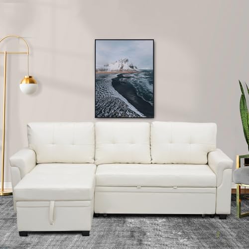 Naomi Home Laura Sectional Sofa White/Air Leather