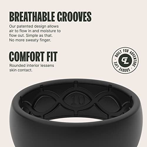 Groove Life Solid Silicone Ring - Breathable Rubber Wedding Rings for Men, Lifetime Coverage, Unique Design, Comfort Fit Ring3