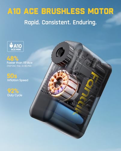 image for Fanttik X10 Ace Mini Bike Pump with Gauge, 120PSI Electric Tiny Bike P