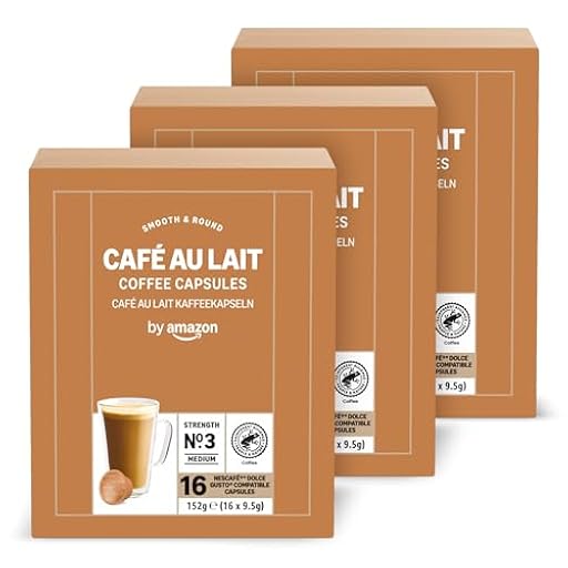 by Amazon Café Con Leche Cápsulas De Café, en cápsulas compatibles con dolce gusto, 48 cápsulas (3 paquetes de 16) | Ya disponible en tu tienda friki favorita! En mundofriki.es!