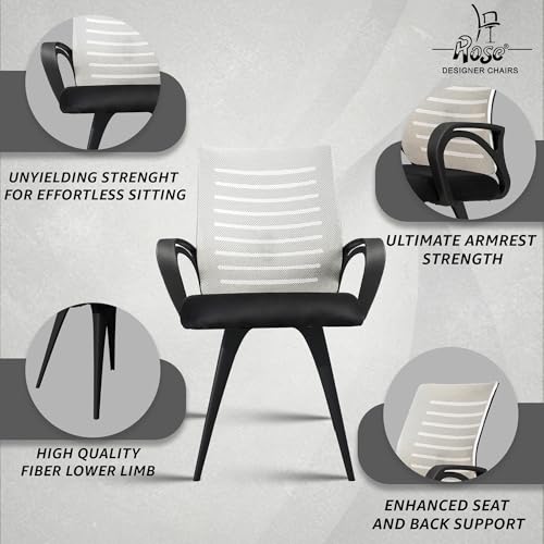 Image of ROSE Elite | 3 Years Brand Warranty | Ergonomic Office Chair, Study, WFH, Revolving, Rolling, Desk, Task, Laptop, Student Chair (Black & Grey, Elite MB Reception)