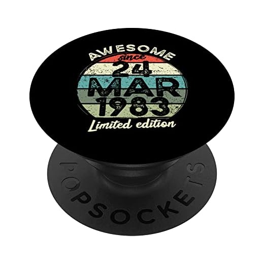 Camiseta de cumpleaños de 40 años, 24 de marzo de 1983, 40 cumpleaños PopSockets PopGrip Intercambiable