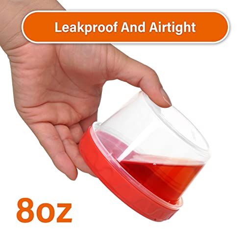 Eonjoe Extra Thick Freezer Container,12-Pack 8Oz Plastic Food Storage Jars Bowls Soup Jam Yogurt Cups With Screw Lid Kids Adult Snack Container -Reusable, Stackable #TOP3