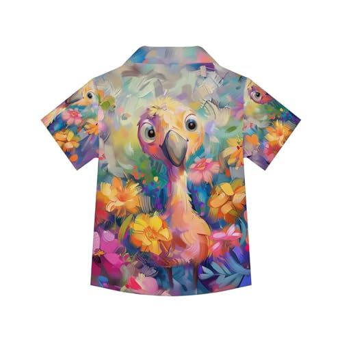 Image of PinUp Angel Funky Casual Hawaiian Shirt Kids Boys Girls Art Oil Painting Animal Pattern Short Sleeve Unisex Beach Shirt