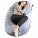 Chilling Home Schwangerschaftskissen C Form,Stillkissen Seitenschläferkissen mit Bezug C Kissen Lagerungskissen,Pregnancy Pillow Maternity Pillow Schlafkissen Seitenschläfer 140x70cm, Grau
