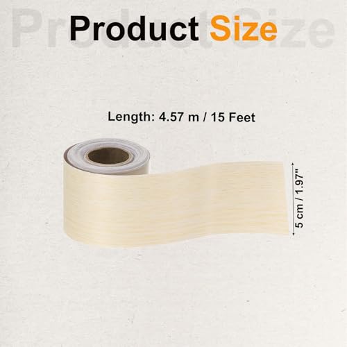 Image of PATIKIL Wood Grain Tape 2 inch x 32 ft, Self-Adhesive Wood Texture Repair Tape Realistic Wooden Effect Patch for Furniture Cabinets Floor Walls, White Oak