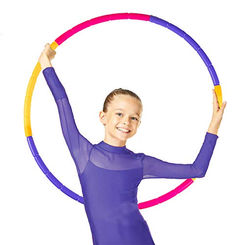NEOWEEK Hoola Hoop for Kids, Detachable Adjustable Size Kids Hoola Hoop, Suitable for Girls, Boys and Pet Training