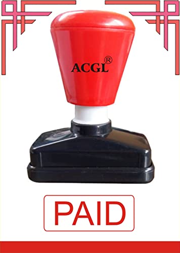 Image of Pri-Ink Paid Stamp - Red Colour | Pre-Inked Office Stamp for Documents | Sharp & Long-Lasting Impression