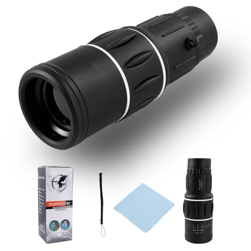 High Powered Monocular 12×52 – HD BAK4 Prism Waterproof for Men Women, Hunting Hiking Travel (Black)