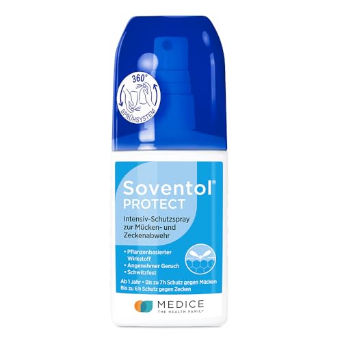 Soventol Protect Mücke Intensiv-Schutzspray 100 ml zur Mückenabwehr - wasserbeständig - ab 1 Jahr - gut verträglich - angenehmer Geruch