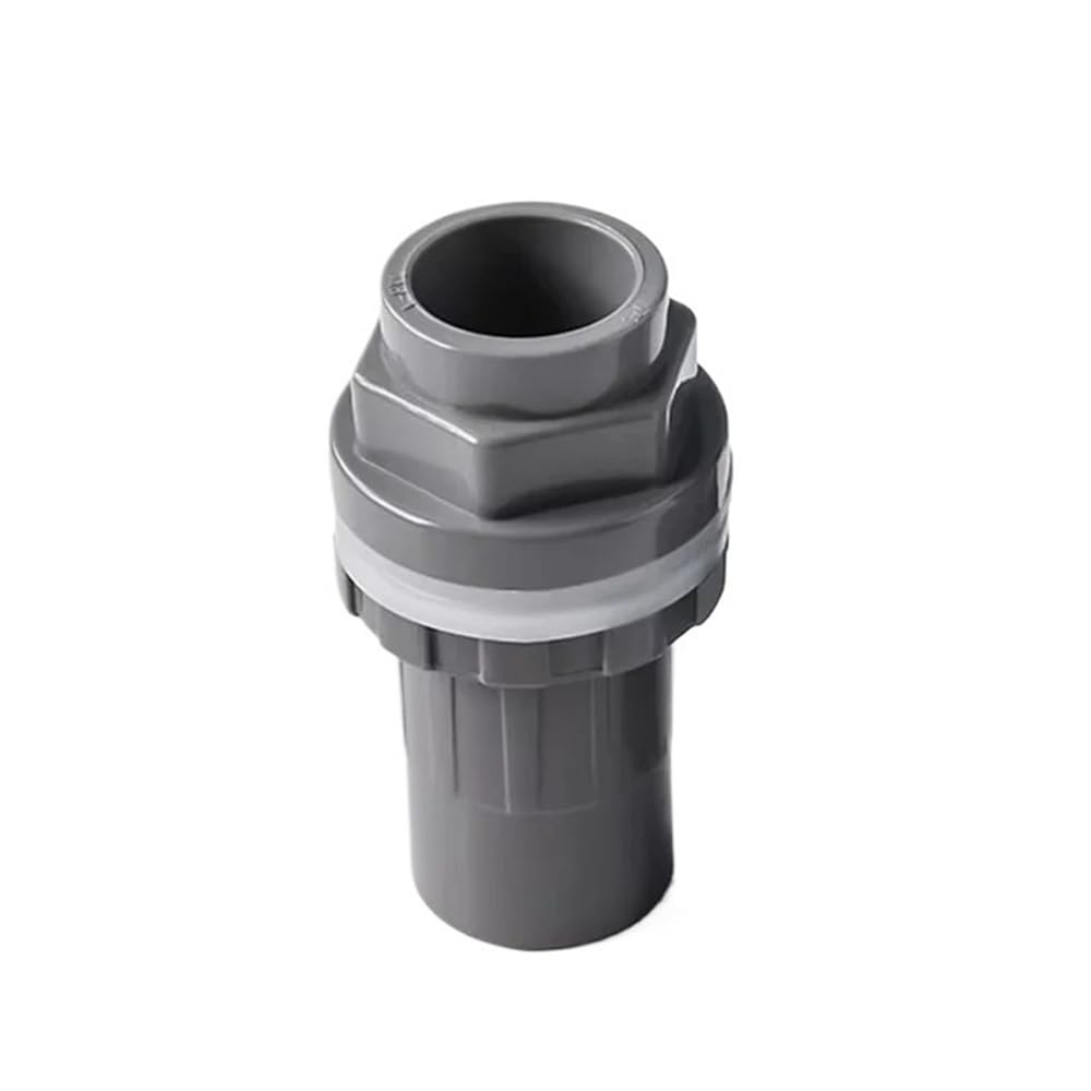 Pipe Drainage Joint Aquarium Straight Drainage Connector Water Overflow Bottom Joint, 20~50mm Inlet Outlet Joints for Garden 1pc(Grey,32mm)