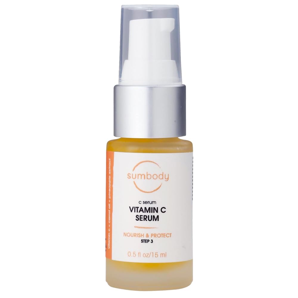 SumbodyVitamin C Face Serum Antioxidant Age-Defying Serum Visibly Reduce Texture & Wrinkles Skin Serum dermatologist tested, USA made, jojoba, rosehip, hydrating