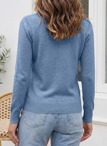 Image of SHEWIN Womens Sweaters 2026 Casual Crewneck Long Sleeve Lightweight Knit Pullover Sweater Tops Fall Clothes