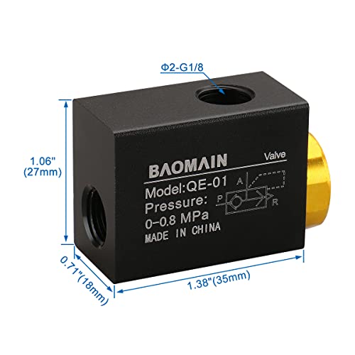 Image of Baomain Pneumatic One Way Quick Exhaust Valve QE-01 1 /8PT Inlet Port