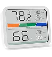 LIORQUE Digital Hygrometer Indoor Thermometer, Humidity Meters, Room Digital Thermometer with Acc...
