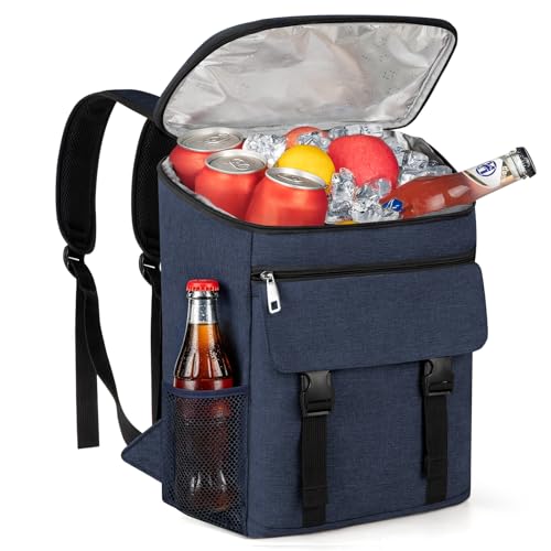 Image of Backpack Cooler - 50 Cans Insulated Cooler Backpack for Men & Women | Portable Leak Proof Lunch Bag, for Beach Picnic Travel Work Camping Hiking (Blue)
