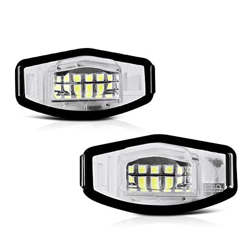 VIPMOTOZ Full LED License Plate Light For Honda Accord Sedan Odyssey Pilot Civic & Acura MDX TSX TL ILX RDX RL - 6000K Diamond White, 2-Pieces Tag Lamp Assembly Replacement