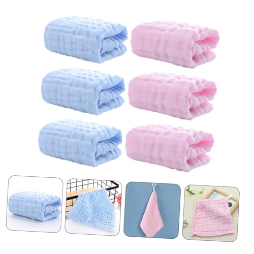 Kisangel 6-Pack Baby Muslin Washcloths Absorbent Burp Cloths for Infants Soft Cotton Towels for Newborns for Drool and Messy Feedings2