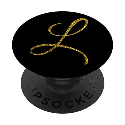 Monogramma lettera L iniziale scritta dorata nera