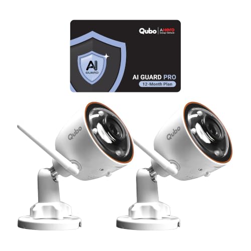 Image of Qubo Smart Bullet Cam Pro 4MP (Pack of 2) | No SD Card Required, Records Directly on Cloud | AI Guard Pro 12-Month Plan (Cloud Backup Included) | Intruder Alarm | Color Night Vision | App Control