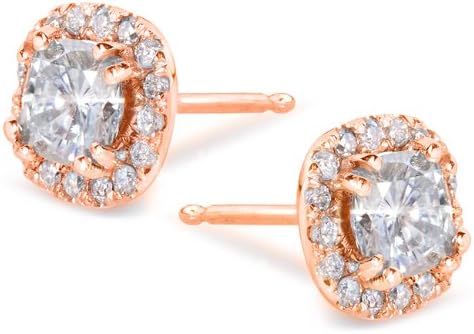 Kobelli Cushion-cut Moissanite Earrings 1 1/5 CTW 14k Gold