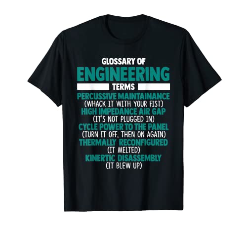 Glossary of Engineering Terms Funny Engineer Definitions T-Shirt