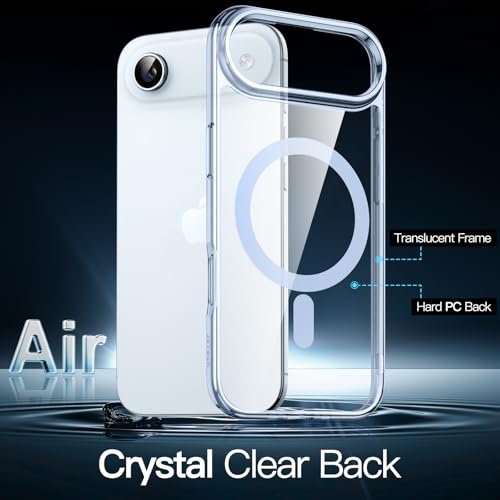 Image of JETech Magnetic Case for iPhone Air Compatible with MagSafe, Shockproof Phone Bumper Cover, Anti-Scratch Clear Back, 6.5-Inch Display (Blue)