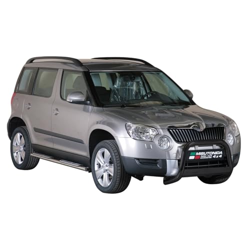 OMAC Pare-buffle avant pour Skoda Yeti 2010-2013 - Diamètre : 63 mm - En acier inoxydable - Noir