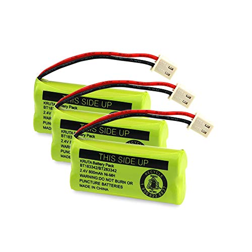 Kruta BT183342 BT283342 BT166342 BT266342 BT162342 BT262342 Battery Compatible with VTech CS6114 CS6419 CS6719 AT&T EL52300 CL80112 VTech CS6719-2 Cordless Handsets (Pack of 3)