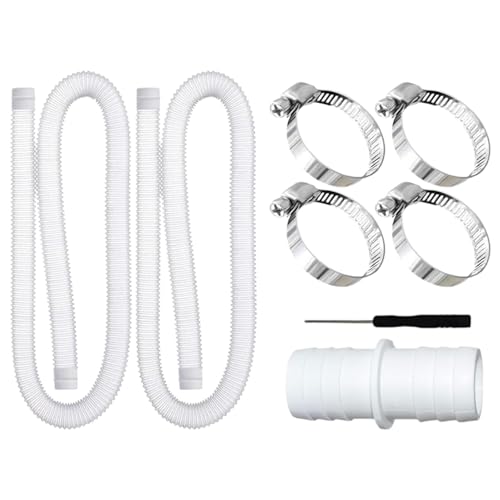 Mangueras de piscina de suelo, manguera de piscina de 39 pulgadas, conector de repuesto con 4 abrazaderas resistentes para circulación de agua, aspiradora manual